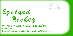 szilard miskey business card